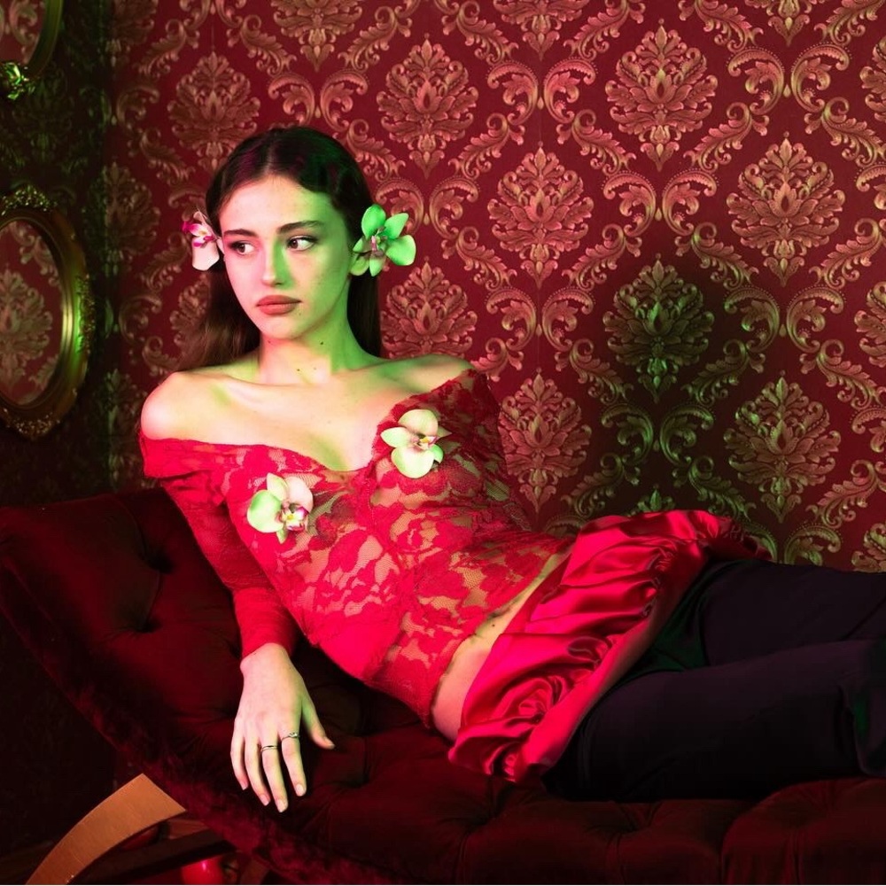 Hot Pink Lace Detachable Orchid Top